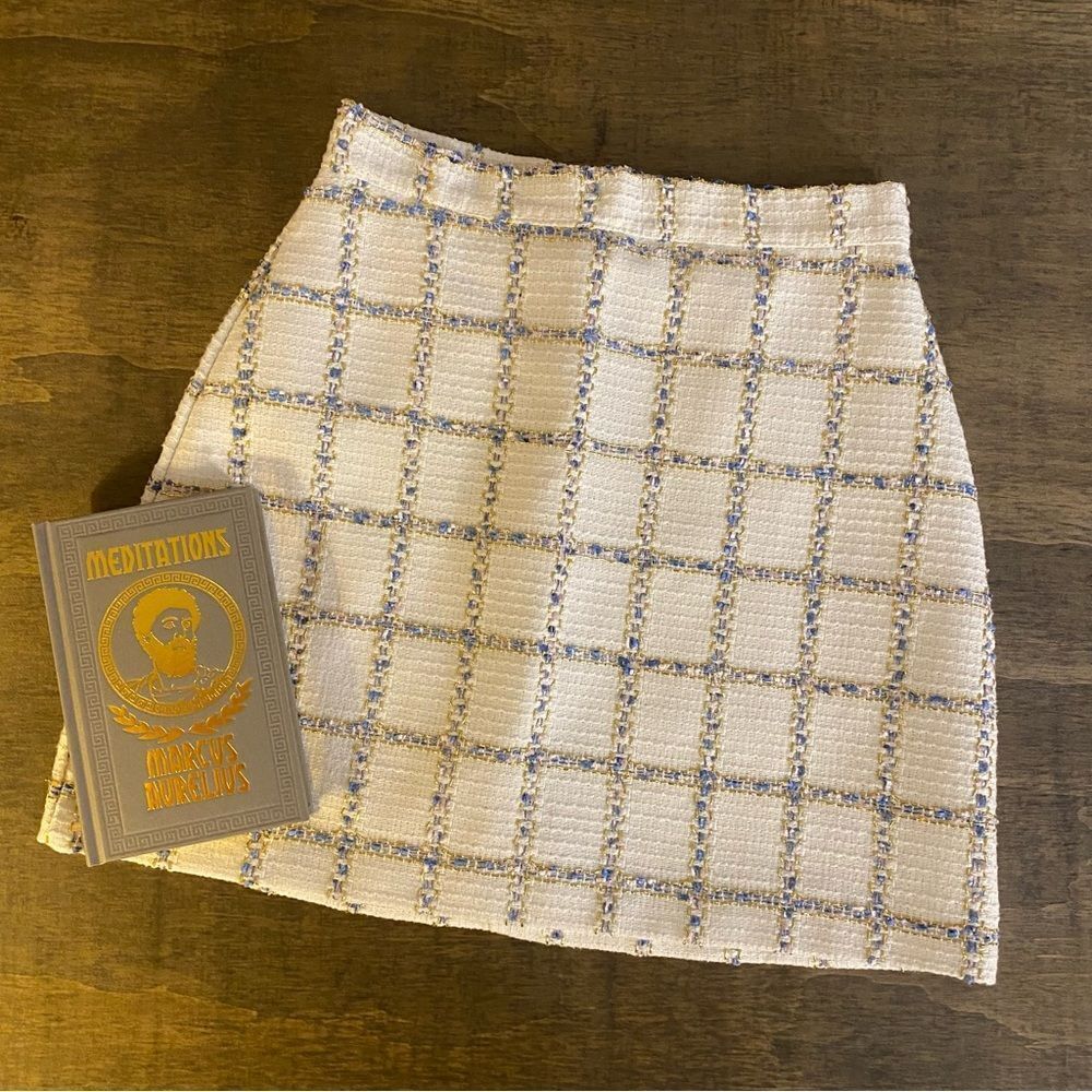 Boutique Plaid Faux Tweed Women's Skirt